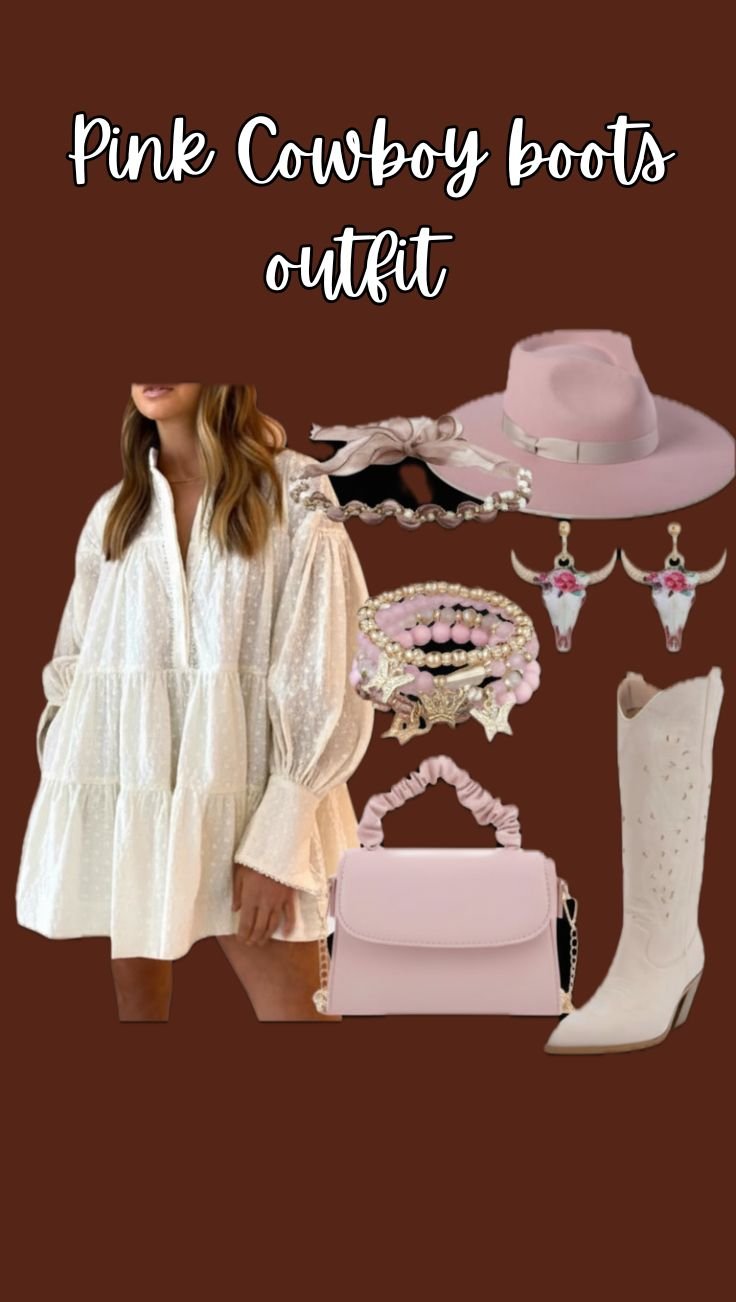 Pink Cowboy boots outfit